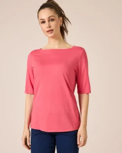 Shirt mit U-Boot-Ausschnitt