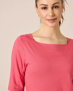 Shirt mit U-Boot-Ausschnitt
