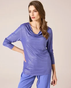Shirt mit Wasserfallausschnitt