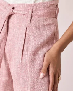 Shorts mit Leinen-Anteil