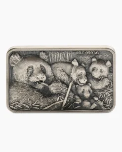 Silbermünze de Greef Pandafamilie