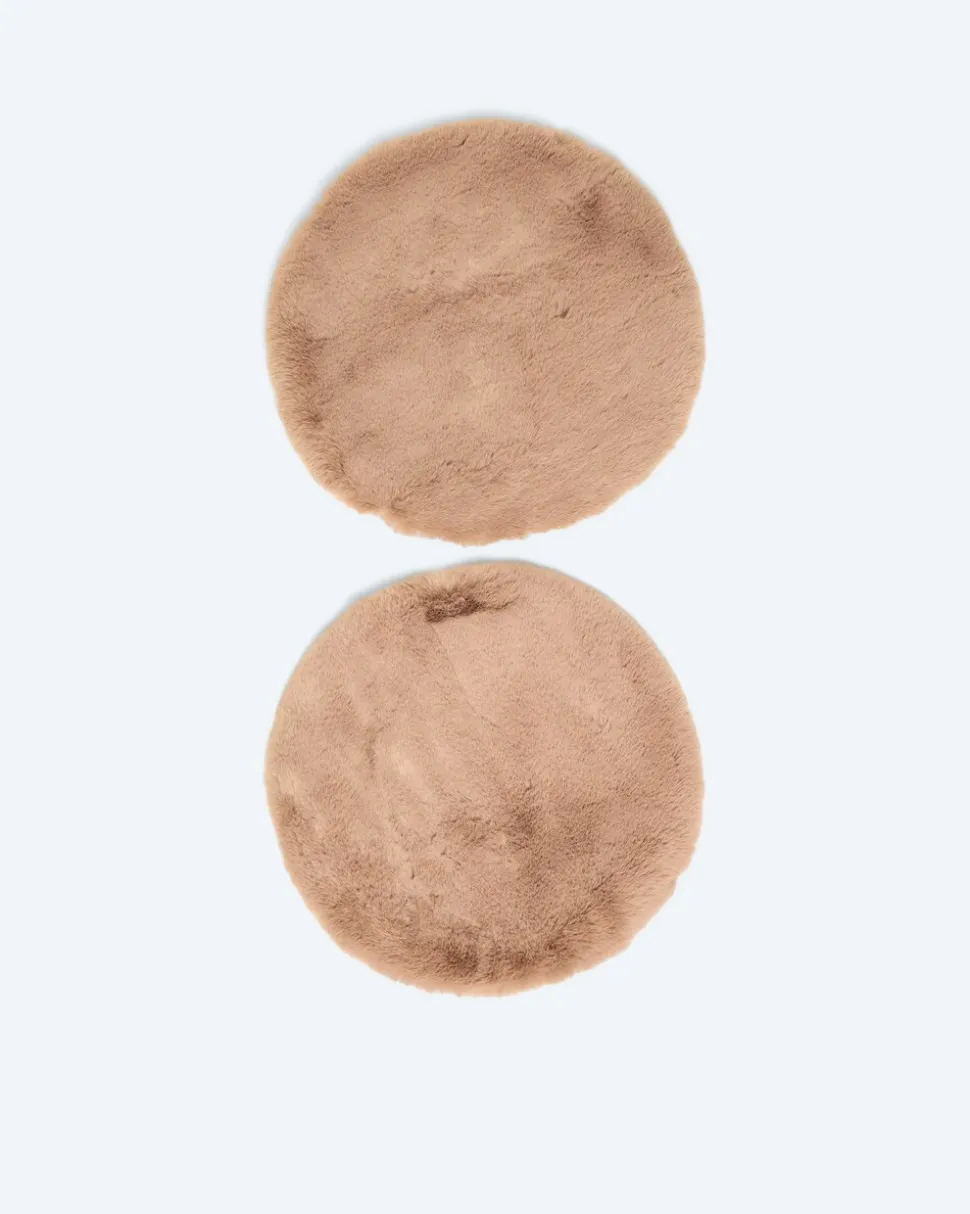 Sitzauflage "Britt" in Kaninchenfell-Optik, 2er Set