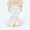 Skulptur-Blumentopf "Kopf mit Goldornamenten"