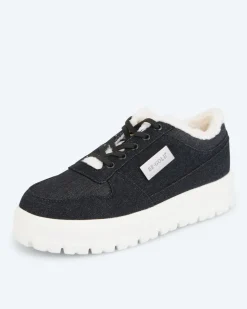 Sneaker mit Fellimitat