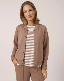 Soft Sweat Jacke mit Druckknöpfen
