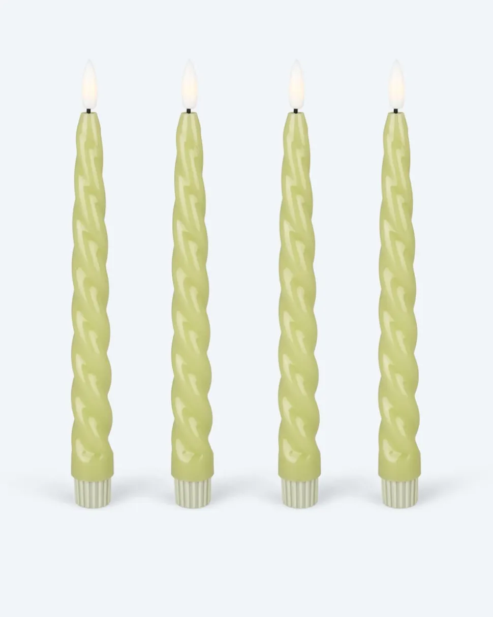 Stabkerzen Glossy, 4tlg.