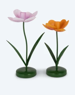 Stabkerzenhalter "Blumen", 2tlg.