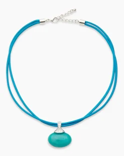 Stein-Collier mit Textilband