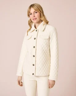 Steppjacke mit Bouclé-Besatz