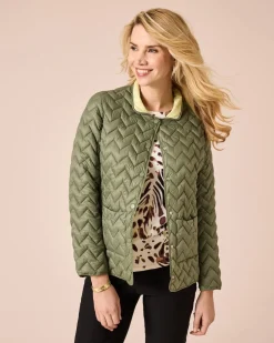 Steppjacke mit kontrastfarbigem Futter
