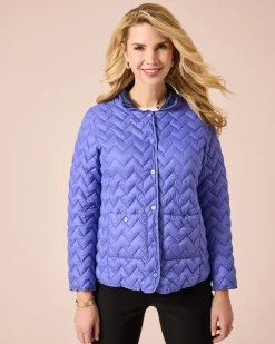 Steppjacke mit kontrastfarbigem Futter