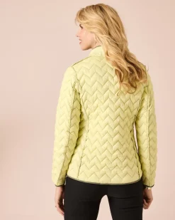 Steppjacke mit kontrastfarbigem Futter