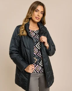 Steppjacke mit voluminösem Stehkragen