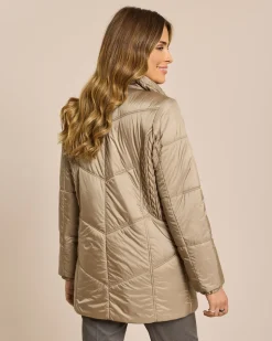 Steppjacke mit voluminösem Stehkragen