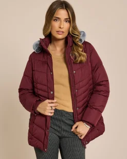 Steppjacke mit Webpelz-Kapuze