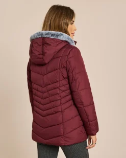 Steppjacke mit Webpelz-Kapuze