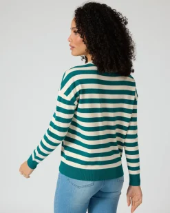 Streifenpullover mit Herzdetail