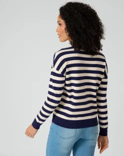 Streifenpullover mit Herzdetail