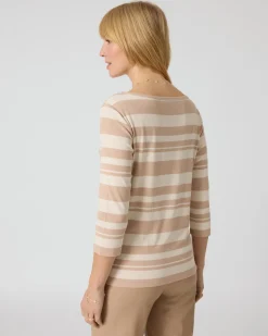 Streifenshirt mit U-Boot-Ausschnitt