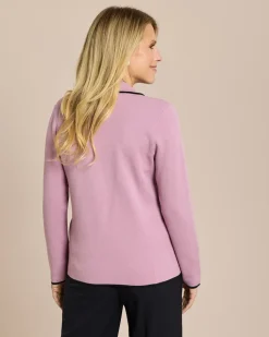 Strickblazer mit Kontrasteinfassung
