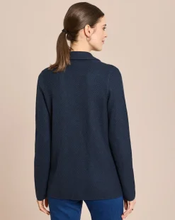Strick-Blazer mit Wollanteil mercerisiert