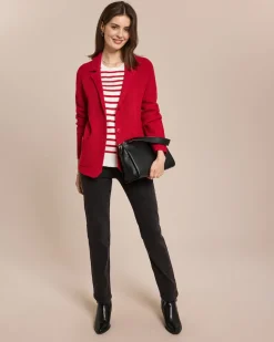 Strick-Blazer mit Wollanteil mercerisiert