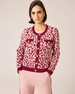 Strickcardigan mit Leomuster