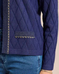 Strickjacke Rautenstrick & Kettendeko