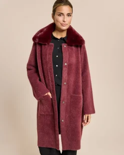 Strickmantel mit abnehmbarem Kragen
