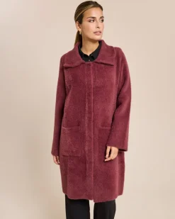 Strickmantel mit abnehmbarem Kragen