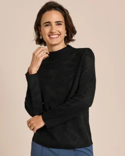 Strickshirt mit Blumenjacquard