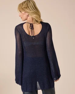 Strickshirt mit Metallgarn