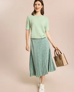 Strukturierter Kurzarm Pullover