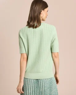 Strukturierter Kurzarm Pullover