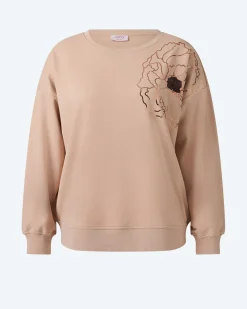 Sweatshirt mit Blumenapplikation
