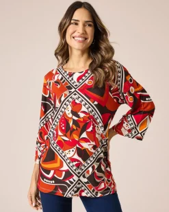 Tunika-Shirt mit Ornamentdruck