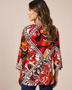 Tunika-Shirt mit Ornamentdruck