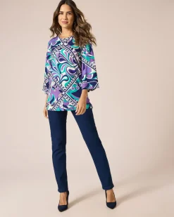 Tunika-Shirt mit Ornamentdruck