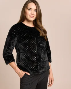 Webpelzjacke mit Glitzer