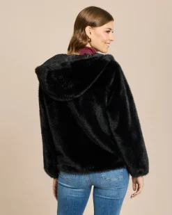 Webpelzjacke mit Kapuze