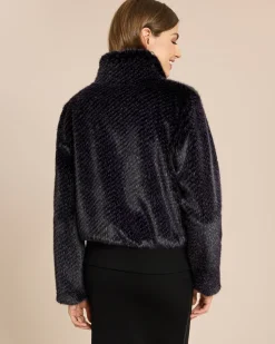 Webpelzjacke mit strukturiertem Fell