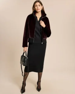 Webpelzjacke mit strukturiertem Fell