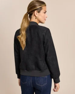 Wendejacke aus Veloursimitat und Satin
