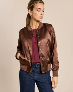 Wendejacke aus Veloursimitat und Satin