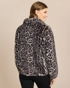 Wendejacke Leder/Pelzimitat